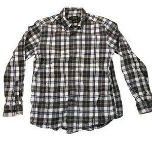 Eddie Bauer Men's Plaid Flannel Shirt Medium M Long Sleeve 100% Cotton Outdoor